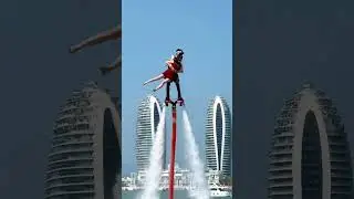 The beautiful woman experienced the flyboard for the first time, it was so beautiful#flyboard