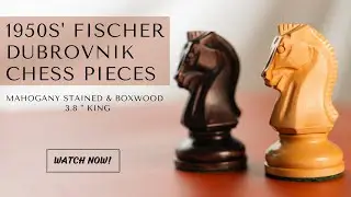 1950s' Fischer Dubrovnik Chess Pieces Set | Mahogany Stained | Royal Chess Mall&reg;