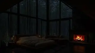 No Ads, Rain Sounds For Sleeping &ndash; Inviting Room with Fireplace & Calming Rain Sounds | 3 Hours