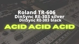 Roland TR-606 + DinSync RE-303 black/silver - Acid Acid Acid