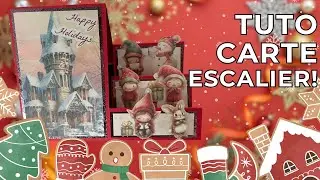 Tutoriel carte escalier/chevalet pour No&euml;l !🎄❄️ Facile &agrave; faire
