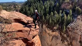 Angel’s Leading Ledge Walk - Via Ferrata in Kolob Canyon - Utah - 4K