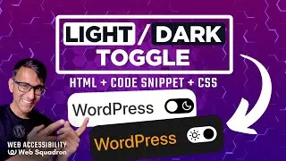 Кнопка переключения «Светло-темный» для WordPress — HTML + фрагмент + CSS — Elementor Web Accessi...