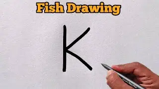 How to draw Fish From letter K | fish drawing for beginners