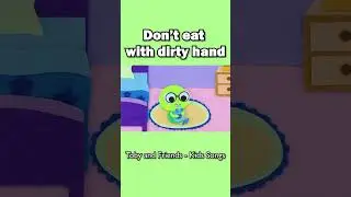 Don't eat with dirty hand - Toby And Friends | Animal Songs For Kids #shorts