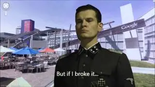 Hitler is informed that he is on Street View (in the Googleplex)