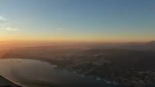 Bombardier Challenger 350 dusk landing Cabo San Lucas, Mexico