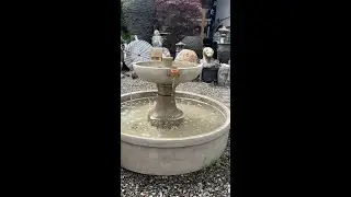 Tranquil Stone Birdbaths and Fountains #FormalFountain #Birdbath #GardenDecor #shorts