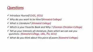 MPhil English Literature Admission Interview Most Repeated Questions!