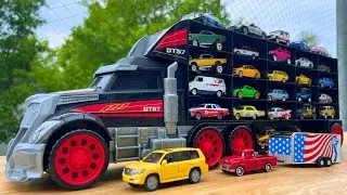 Автовоз Welly с маленькими металлическими машинками | Витрина литых изделий