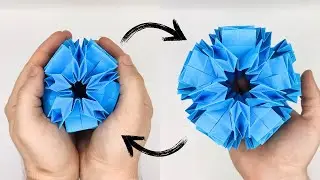 Origami MOVING Kusudama 💙 How to make a paper kusudama