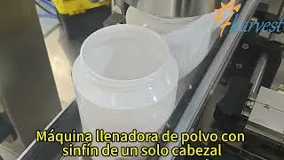 M&aacute;quina llenadora de polvos, M&aacute;quina llenadora autom&aacute;tica de polvos para botellas