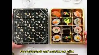 Eco-Friendly Sushi Box &ndash; Recyclable Plastic Sushi Container with Clear Lid #sunyoplastic #sushitray