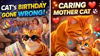 Cat Birthday Gone Wrong 😿❤️ Mother Cat’s Love & Caring Moments | Heart Touching Cat Story