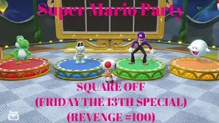 Super Mario Party - Yoshi Vs Dry Bones Vs Waluigi Vs Boo in Square Out (Friday the 13th 8/R100)
