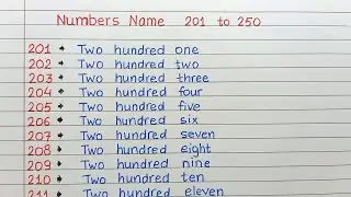 Write number names 201 to 250 in words II 201 to 250 number names II write spelling 201 to 250