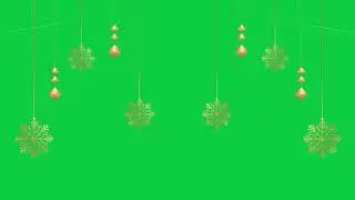 Christmas Decorations in Golden Theme Animation | Green Screen