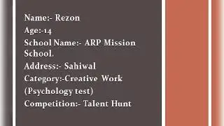 creative work/CONFIDENCE TEST Sahiwal Royal Talent Hunt