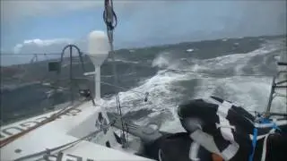 Yann Eli&egrave;s dans un grain de 40 noeuds ! / Vend&eacute;e Globe