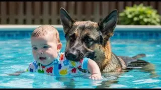 Brave Family Dog Jumps In To Save Baby From Drowning