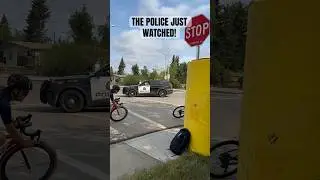 Police Just Watched Cyclists Run Stop Sign! #cycling #roadbiking #racing
