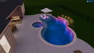Country Freeform Pool with Spa