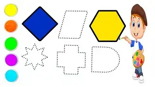 Learn Shapes song draw for kids | 2D Shape's colour Paint Kids | Toddler Learning preschool Video 