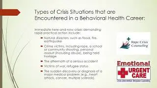 Crisis Counseling and Suicide Awareness