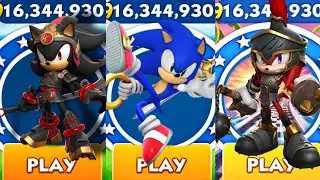 Sonic Dash - Warrior Shadow vs Gladiator Knuckles vs Sonic - All Characters Unlocked