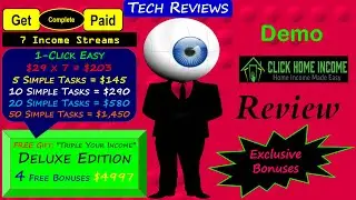 Click Home Income 2.0 Review, Bonuses, Demo: 7 Income Streams Pays You an Average of $29 Each =$203