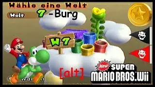 New Super Mario Bros. Wii /54 Welt 7-Burg +Sternenm&uuml;nzen +Geheimweg