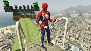 Can Spiderman Survive with Minions Jump/Fails | GTA 5 Mods