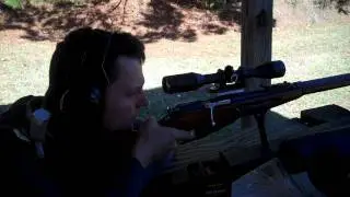 Shooting Mosin Nagant with custom scope mount.