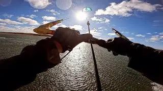 Kinda light but still fun:) 8m north orbit loopy sesh #kiteboarding #capecod #ocean