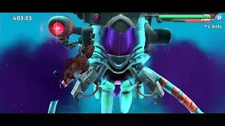 Venciendo al mecha-squid en hungry shark