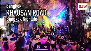 Khaosan Road Night Walk | Phra Nakhon | Bangkok City Nightlife | Thailand | SJW