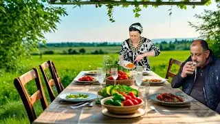 Cooking delicious and healthy beet salad in the heart of nature - Immune boosting recipe