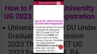 Delhi University UG Admissions 2023 (Through CUET UG 2023)DU CSAS UG 2023 #youtube shorts #shorts