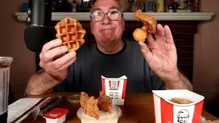 ASMR KFC Chicken Fingers and Waffle Mukbang Whispering