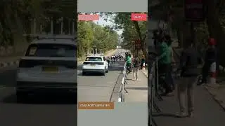 The street of Kigali,Rwanda hosting UCI Road Cycling World Championship,first in Africa.