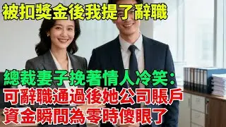 被扣獎金後我提了辭職，總裁妻子挽著情人冷笑：“壹個解壓的工具，我想找有的是！”可辭職通過後，她公司賬戶資金瞬間為零時傻眼了【清風與你】#激情故事#大彬情感#夢雅故事#小說#爽文