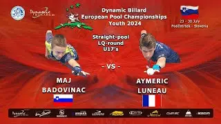 Day 1: Youth Straight-pool discipline; Dynamic Billard European Pool Championships Youth 2024.