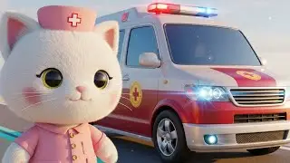 [Kids Song🎵] Wee-oo Wee-oo! Beach Rescue Ambulance  Nurse Kitty to the Rescue!