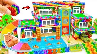 How To Make Modern Contemporary Mud Villa And Rainbow Water Slide To Underground From Magnet Balls