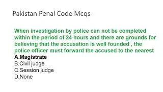 Pakistan Penal Code 1860 MCQs, Naib tehsildar Tehsildar, and law Officer test preparation.