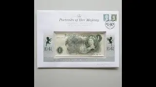2012 Portraits of Her Majesty One Pound Banknote Cover - UK First Day Covers