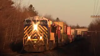Very Long Stack Train CN 120 w/ex CREX Leader & DPU Makes a Slow Pass thru Painsec Junction