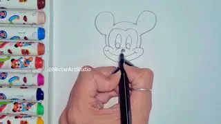 MICKEY @nectarartstudio #mickeymouse #disney #kids #learning #drawing #youtubeshorts #shorts 