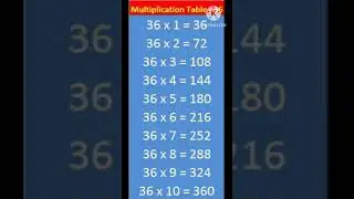 #36katable #mathstables #multiplication #mathematics #36&times;1=36