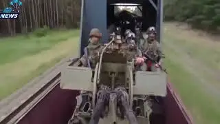 Russian armored train entered the territory of the Kharkov region